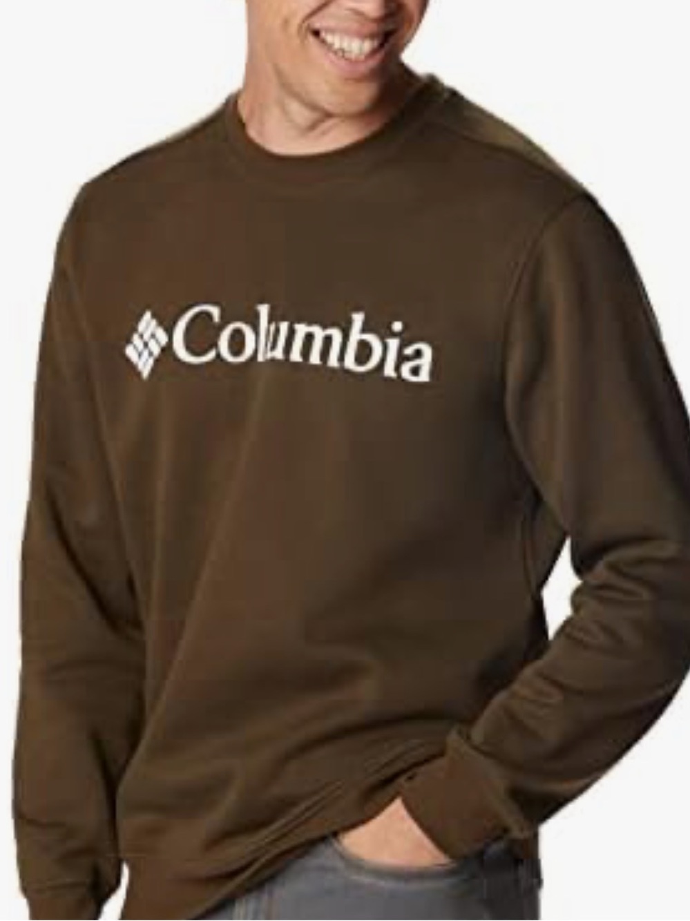 Brown COLUMBIA Logo Men’s Classic Crewneck Sweatshirt XXL NWOT Luxe Soft Lounge